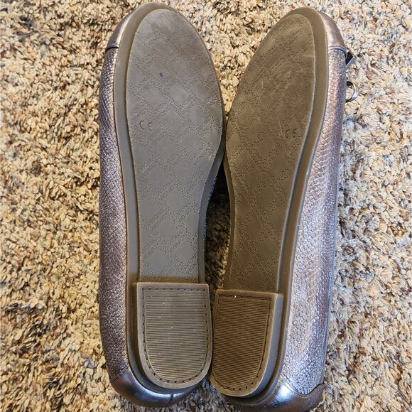 Vionic Minna 8W Pewter Snake Skin Ballet Flats Round Toe Vio-Motion Arch Support - Picture 4 of 8